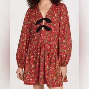 RHODE Red Floral Mini Dress